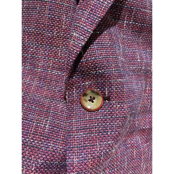 ROBERT GRAHAM Men's 44 Champagne purple Linen Blend Suit sport Coat Tailored Fit - Picture 8 of 16